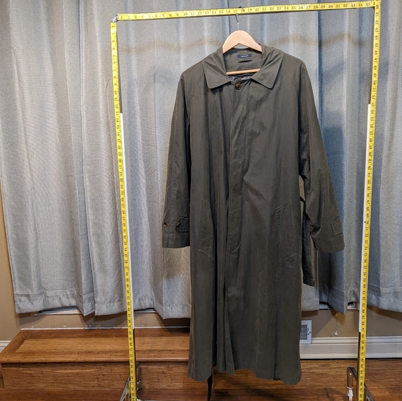 Nautica trench coat with attached lining Men's Size 44R in olive green - Picture 3 of 15